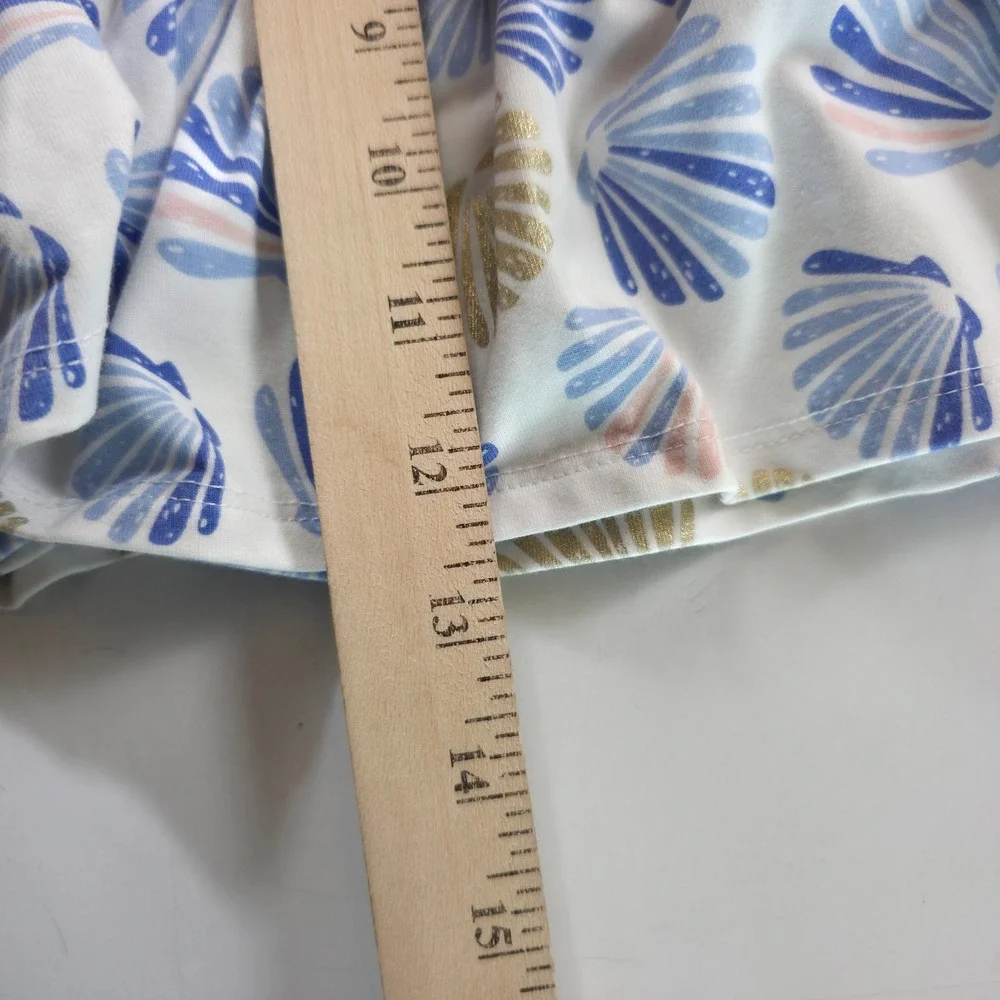 Tommy Bahama Skort Girls L 10/12 White Seashell Tiered Ruffle Glitter Skirt